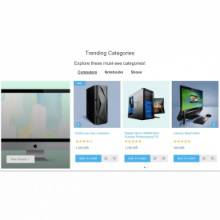 Trending Categories and Manufacturer slider
