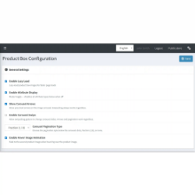BSS Product Box configuration interface for managing core display settings