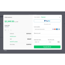 Professional Paddle payment overlay in nopCommerce featuring a clear order summary
