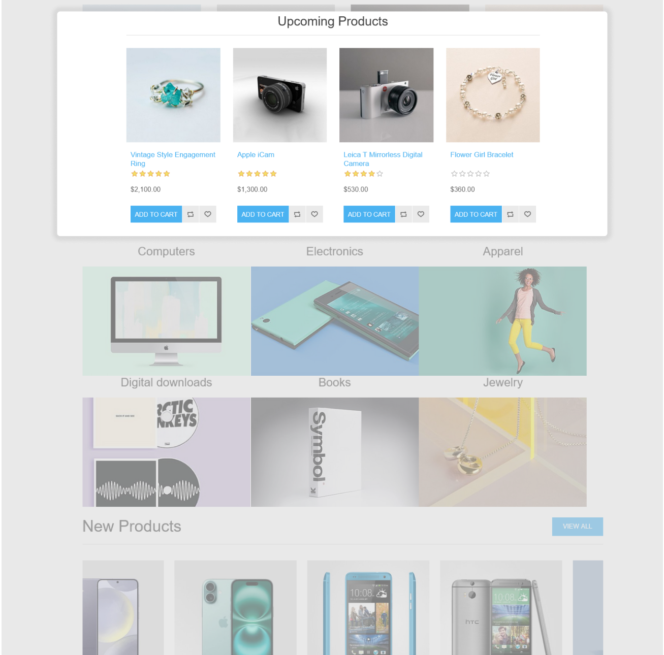 Widget Zone Selection storefront view