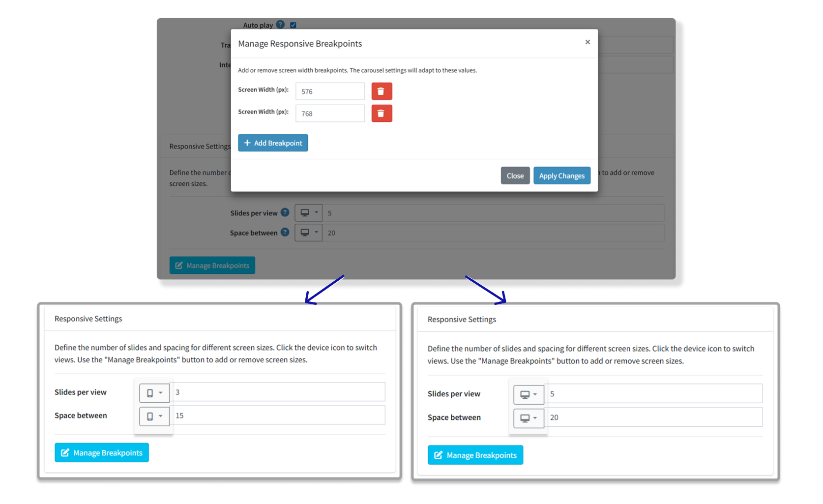 Breakpoints for Responsive display desktop and mobile