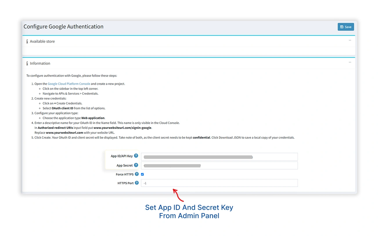 Google API Configuration