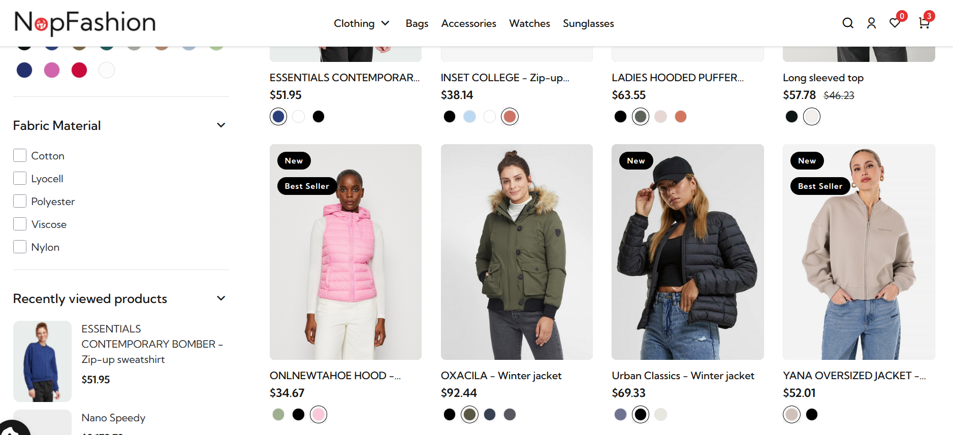 BSS Color filter product view in nopCommerce theme