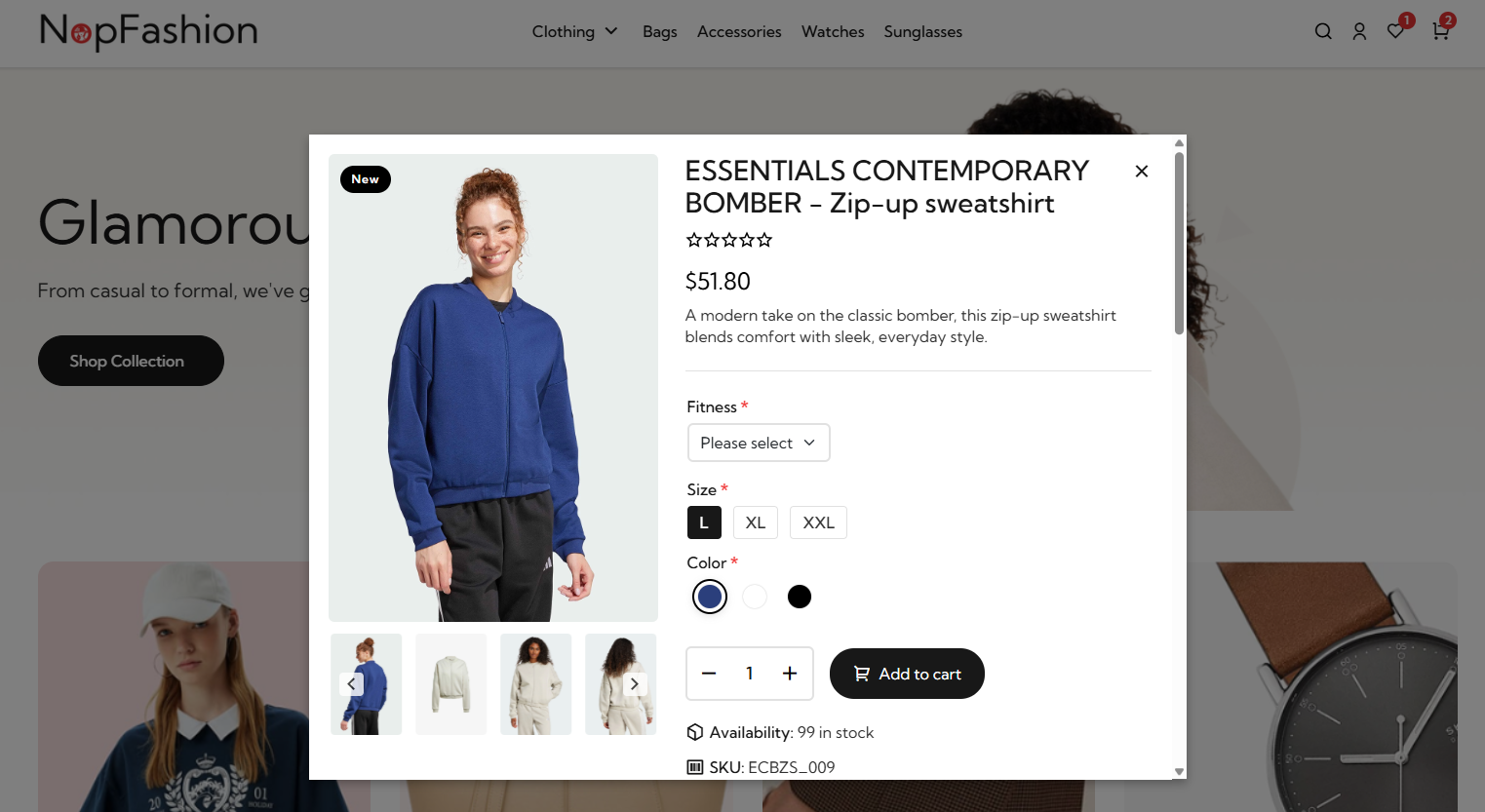 BSS Quick view popup for product details in nopCommerce