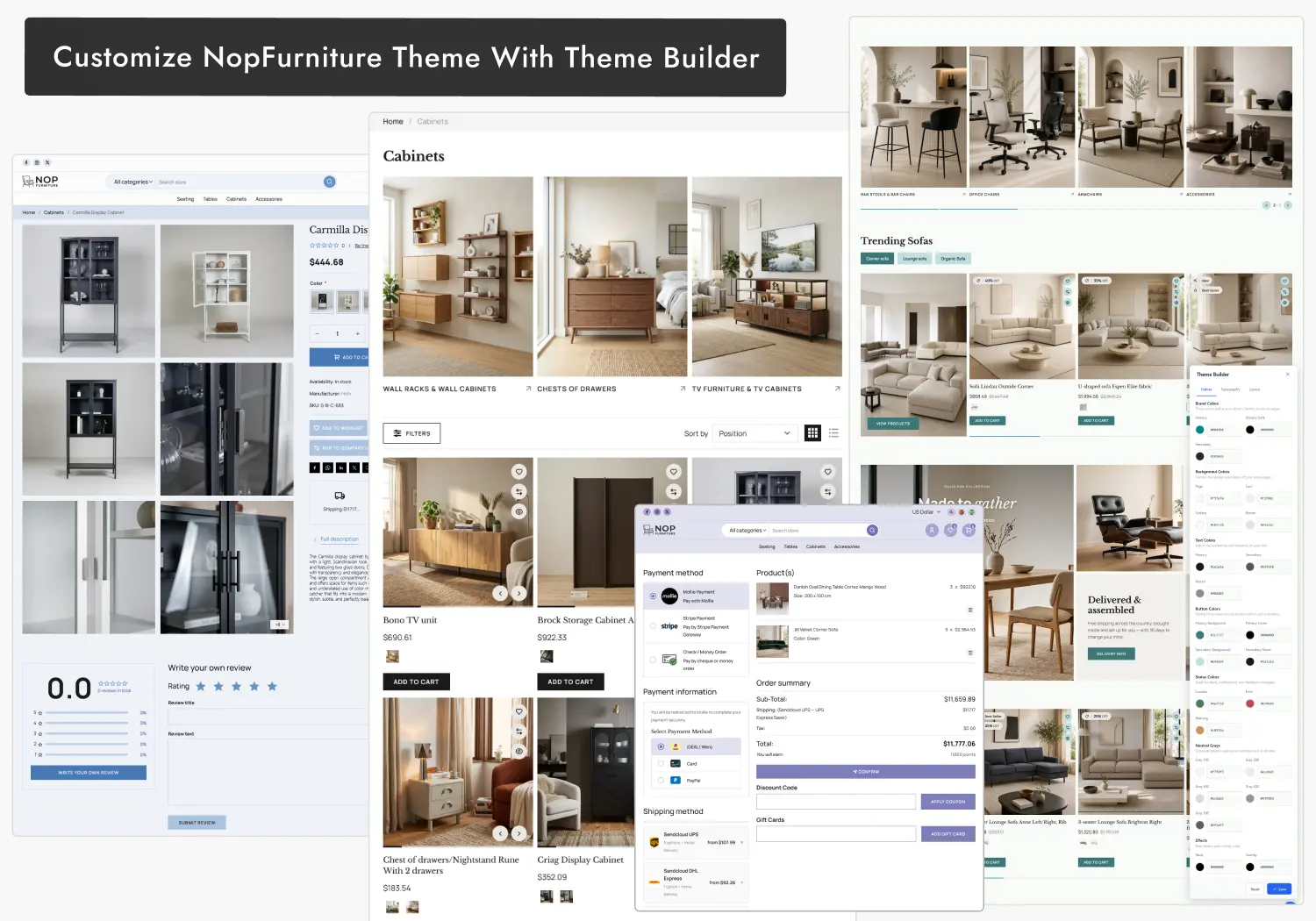 Theme Builder Customization for NopFurniture Theme