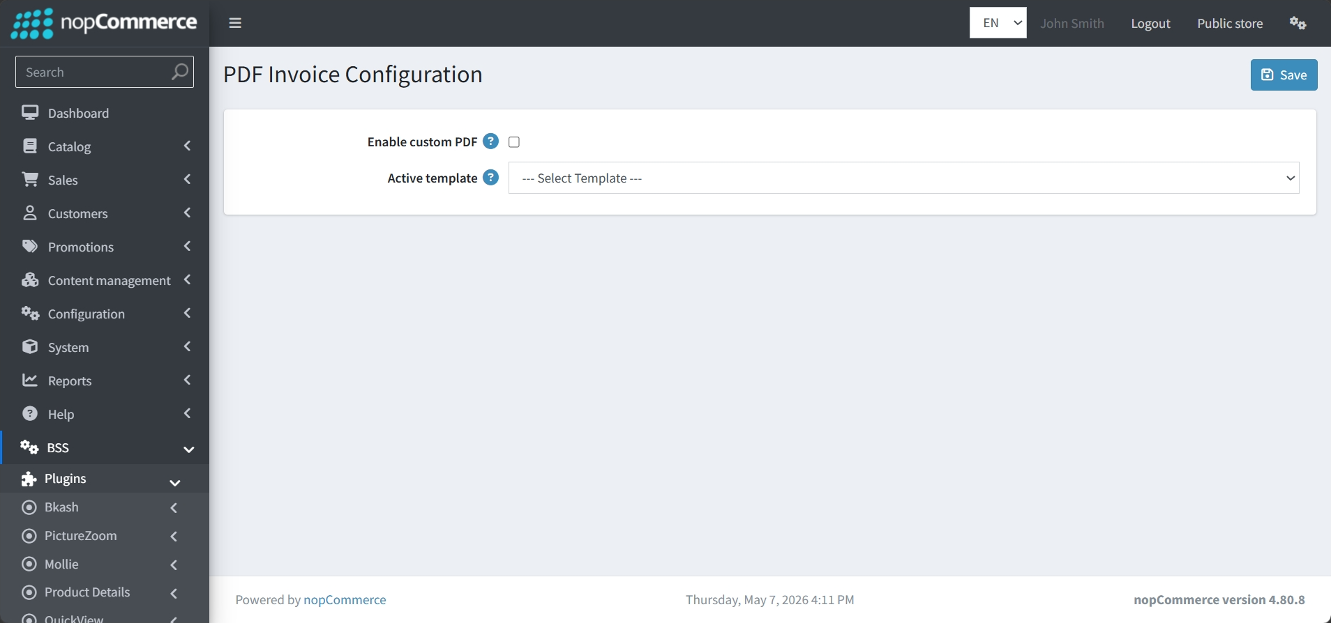 Master Checkbox Enable Custom PDF : A master checkbox allows you to globally activate ...