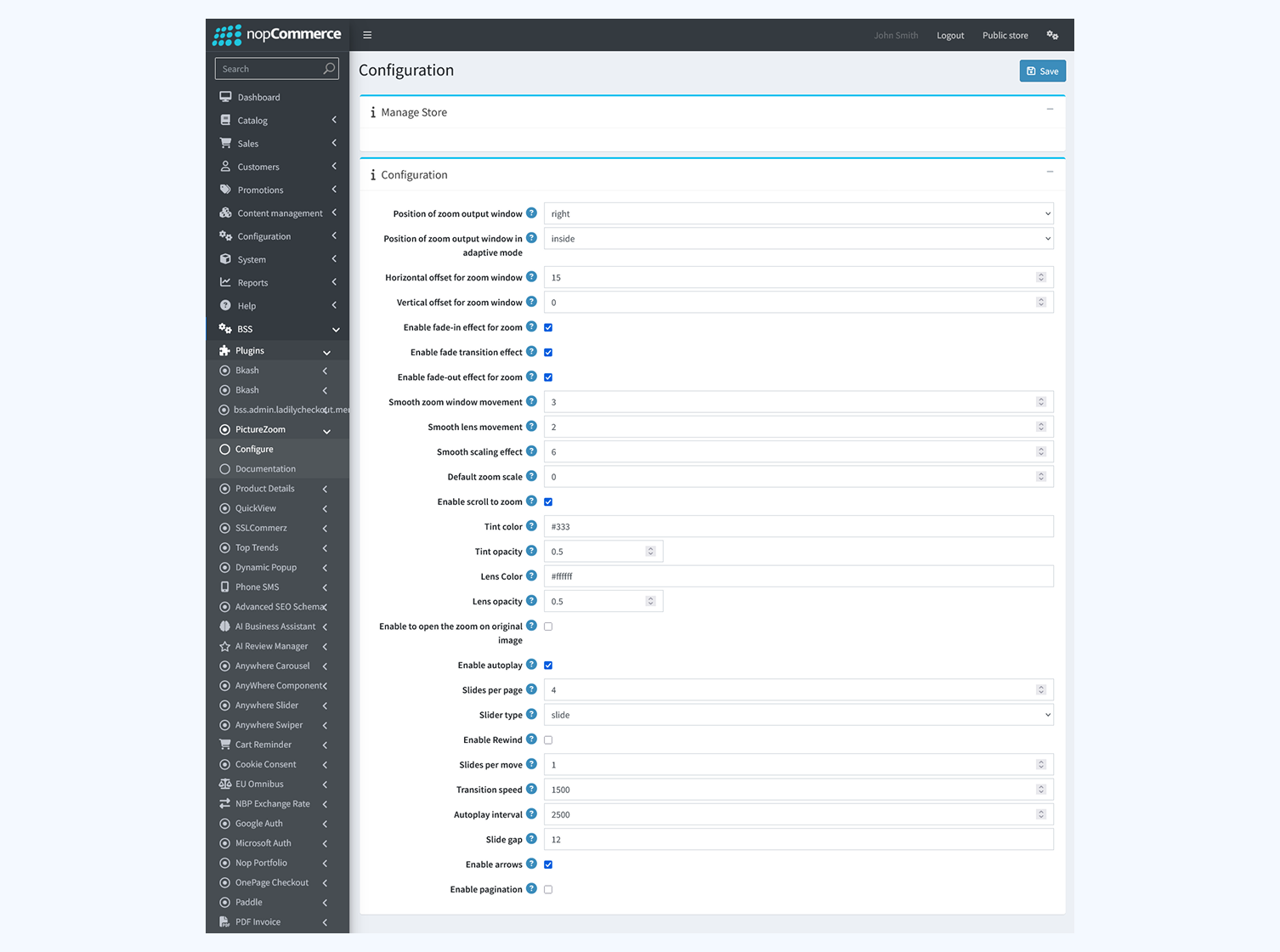 Multi Store Support and Admin Panel Configuration