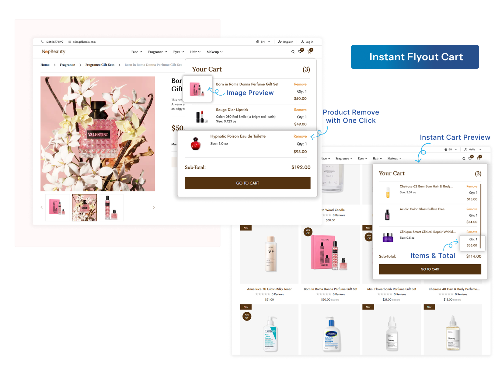 Instant Flyout Cart Feature