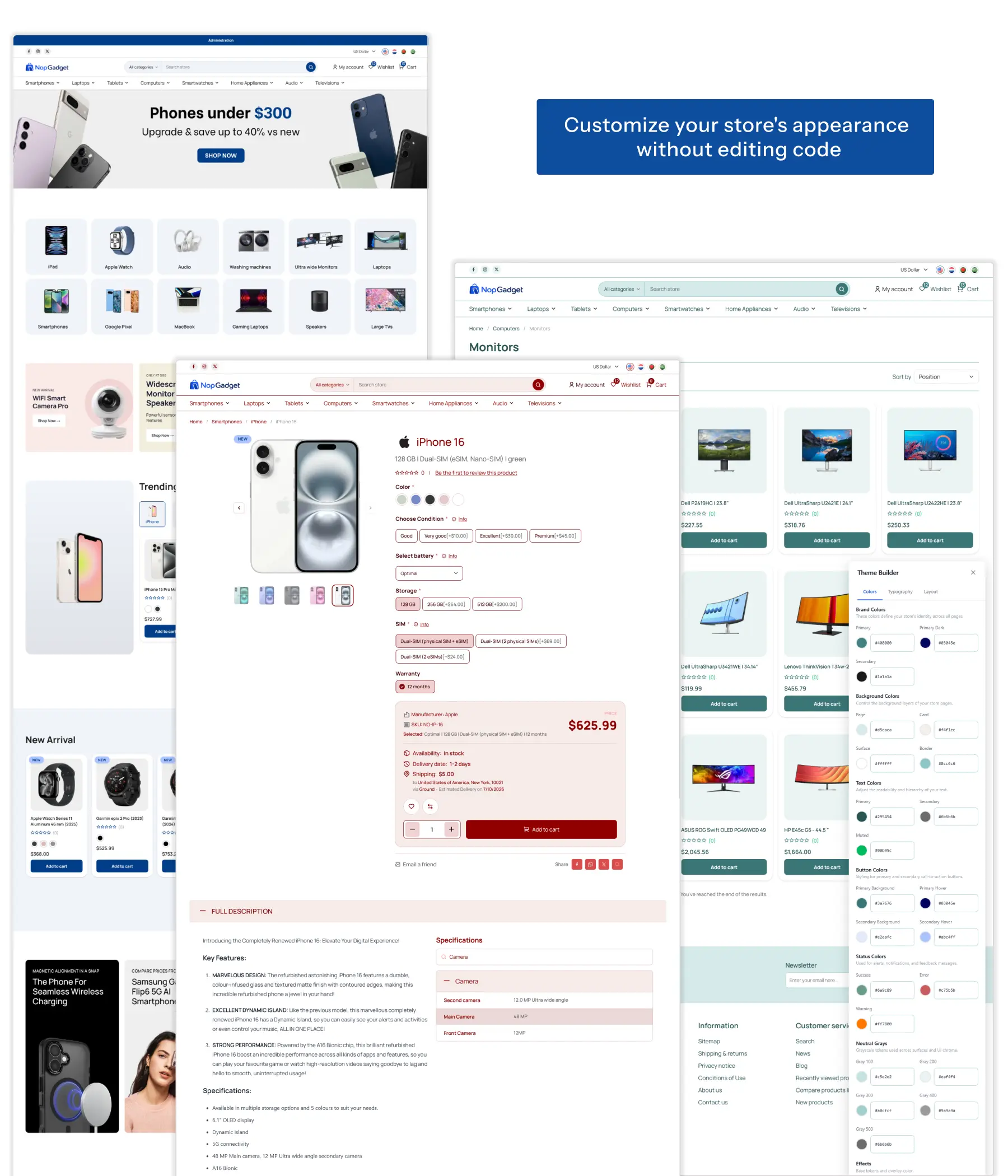 theme customization with theme builder
