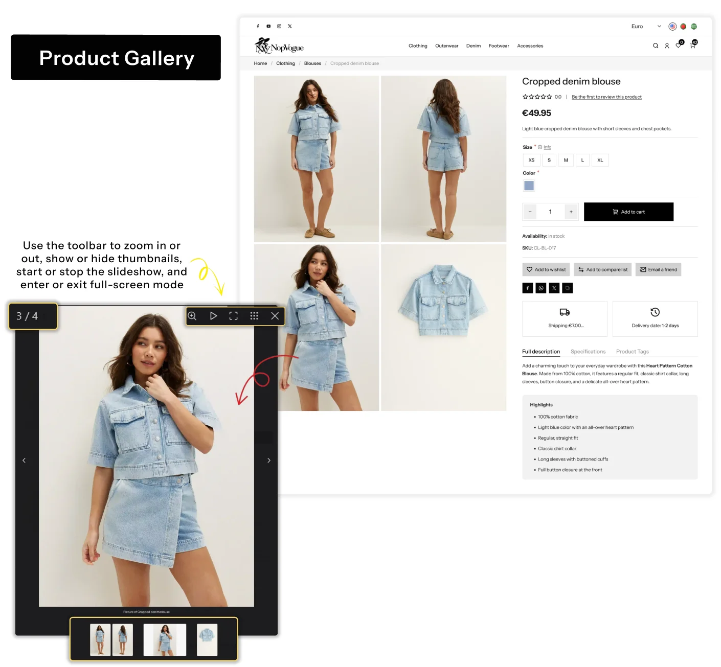 Product Image Gallery Feature