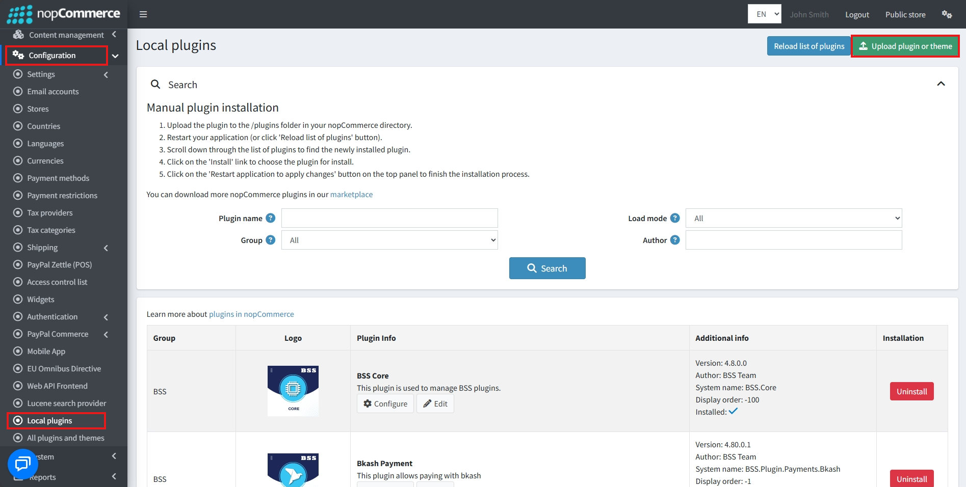 BSS NopCommerce Plugin Theme Store