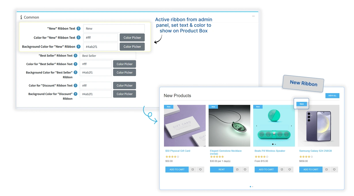 New Product Ribbon