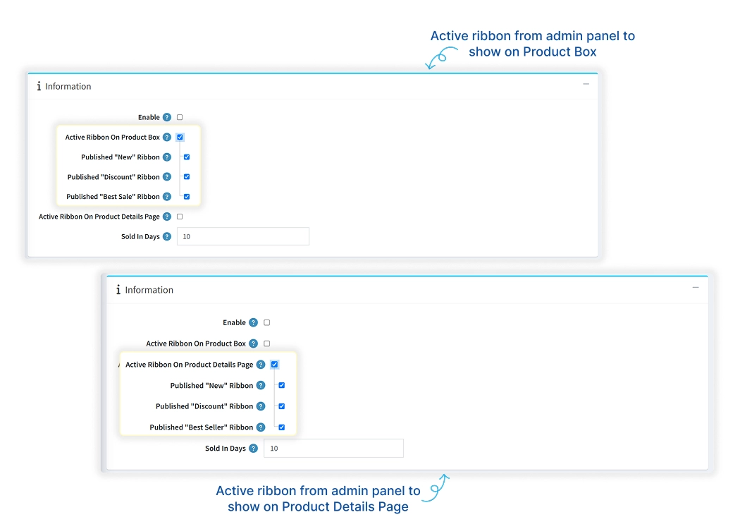 Enable Product Ribbons