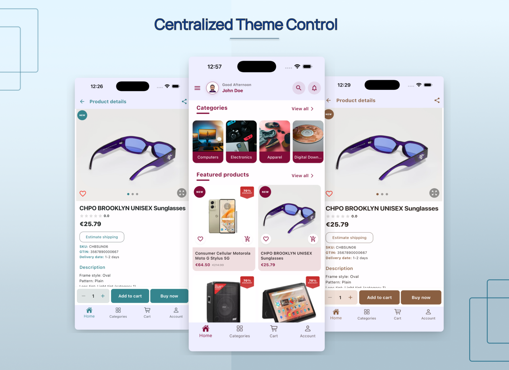 Mobile App With Nop Rest API Centralized Theme Control