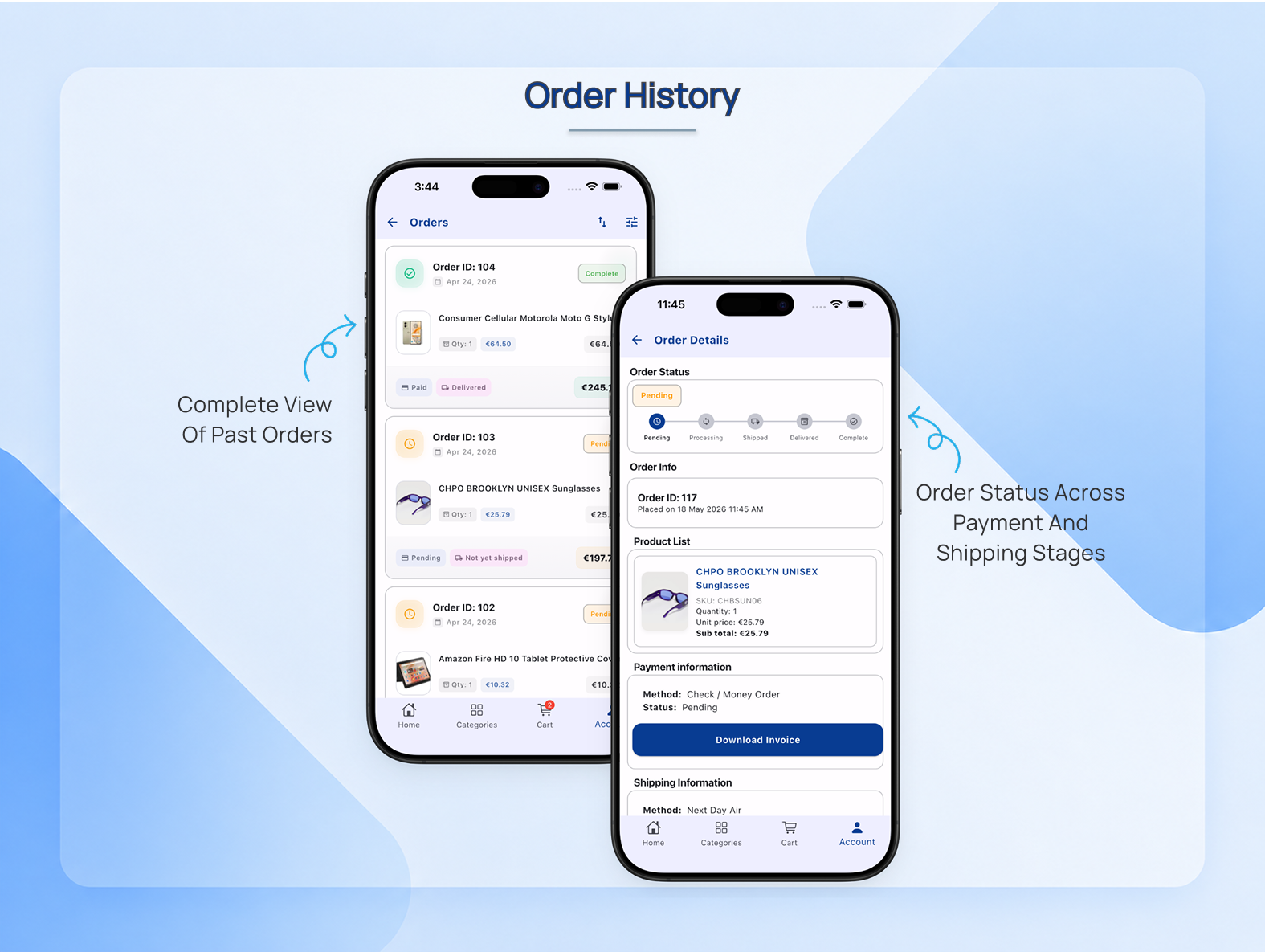 Order Management and History