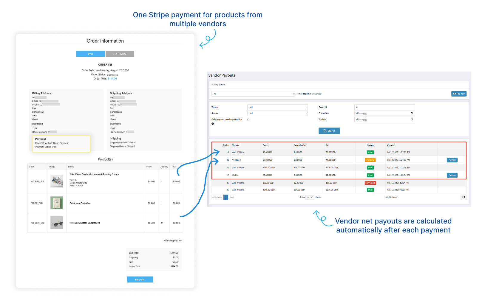 Stripe Connect Multi Vendor Payment